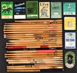 1990's Rock Band Stage-Used Drumstick Collection of 16 Different Incl. Drummers from Smashing Pumpkins, Hootie & The Blowfish, Korn, Nine Inch Nails and Others!