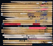 1990's Rock Band Stage-Used Drumstick Collection of 16 Different Incl. Drummers from Smashing Pumpkins, Hootie & The Blowfish, Korn, Nine Inch Nails and Others!
