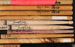 1990's Rock Band Stage-Used Drumstick Collection of 16 Different Incl. Drummers from Smashing Pumpkins, Hootie & The Blowfish, Korn, Nine Inch Nails and Others!