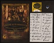 Bruce Springsteen Stage-Used Guitar Pick, Stage-Used Set List and “WORKING CREW” Backstage Pass from 2006 Seeger Sessions Tour