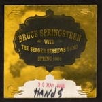 Bruce Springsteen Stage-Used Guitar Pick, Stage-Used Set List and “WORKING CREW” Backstage Pass from 2006 Seeger Sessions Tour