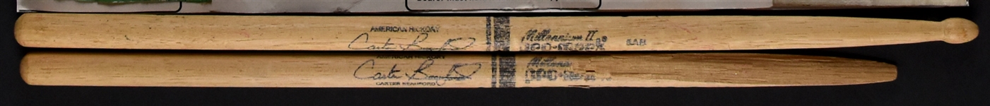 Dave Matthews Band “WORKING CREW” Backstage Pass Collection of 13 Plus Carter Beauford Stage-Used Drumsticks