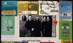 Dave Matthews Band “WORKING CREW” Backstage Pass Collection of 13 Plus Carter Beauford Stage-Used Drumsticks