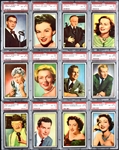 1953 Bowman TV & Radio Stars of NBC High-Grade Complete Set (96) Including 16 PSA NM-MT 8's and One PSA MINT 9 Plus 48 Duplicates