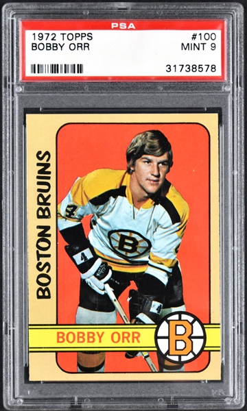 1972 Topps Hockey #100 Bobby Orr – PSA MINT 9
