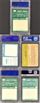 1960's Topps and Fleer Football PSA Graded Group of Five Incl. #1 Unitas PSA 6 and #74 Gifford PSA 8