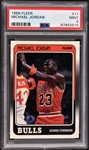 1988 Fleer Basketball Complete Set (132) Incl. #17 Jordan PSA MINT 9 - Plus Complete Sticker Set (11)