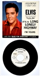 1965 Elvis Presley RCA Victor “Not For Sale” 45 RPM Single (47-8657) “(It's A) Long Lonely Highway” with Picture Sleeve