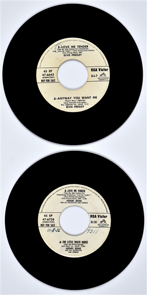 Pair of 1956 Elvis Presley RCA Victor “Not For Sale” 45 RPM EPs with “Love Me Tender” (47-6643, DJ-7 and 47-6728, DJ-30)