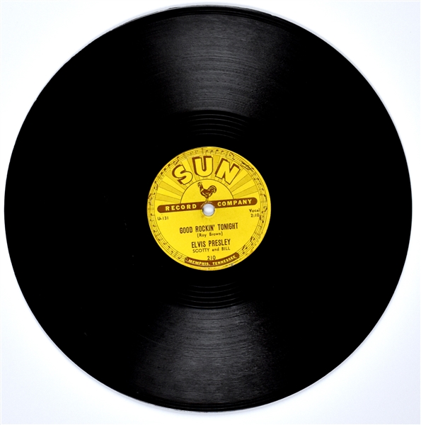 1954 Sun Records 210 78 RPM 10-Inch of Elvis Presley’s “Good Rockin’ Tonight” and “I Don’t Care if the Sun Don’t Shine”