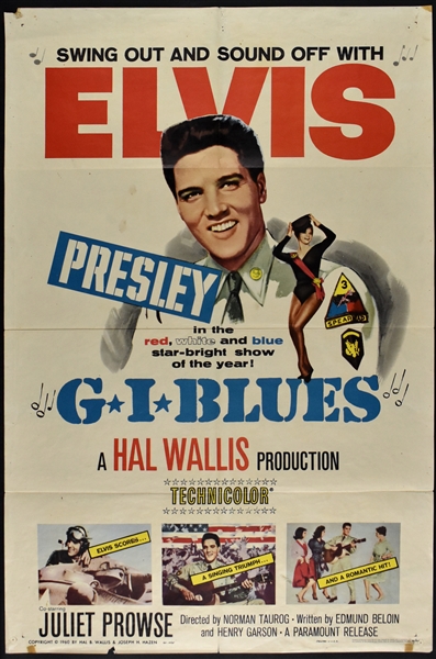 1960 <em>G.I. Blues</em> One Sheet Movie Poster – Starring Elvis Presley