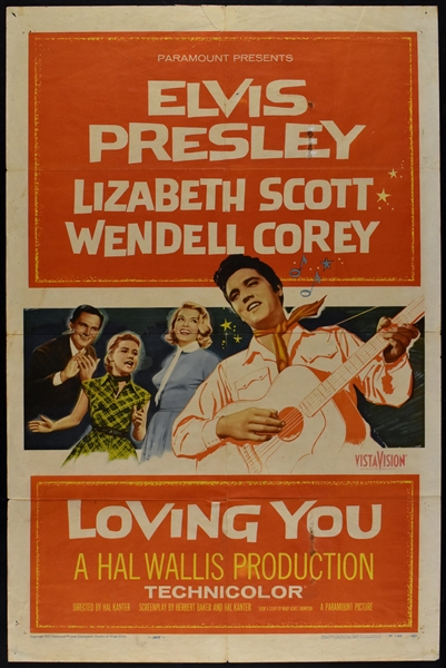 1957 <em>Loving You</em> One Sheet Movie Poster – Starring Elvis Presley