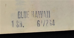 1961 <em>Blue Hawaii</em> One Sheet Movie Poster – Starring Elvis Presley