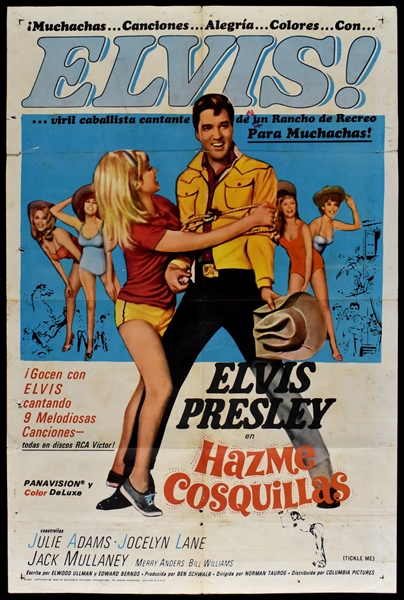 1965 <em>Tickle Me</em> (<em>Hazme Cosquillas</em>) International One Sheet Movie Poster – Starring Elvis Presley