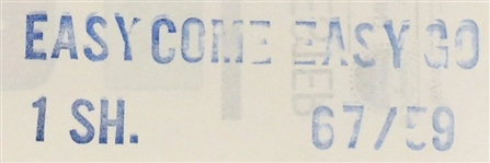 1967 <em>Easy Come, Easy Go</em> HIGH GRADE One Sheet Movie Poster – Starring Elvis Presley