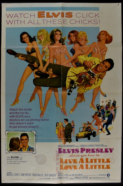 1968 <em>Live a Little, Love a Little</em> One Sheet Movie Poster and Lobby Card – Starring Elvis Presley
