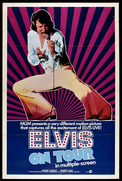 1972 <em>Elvis On Tour</em> One Sheet Movie Poster International Style – Starring Elvis Presley