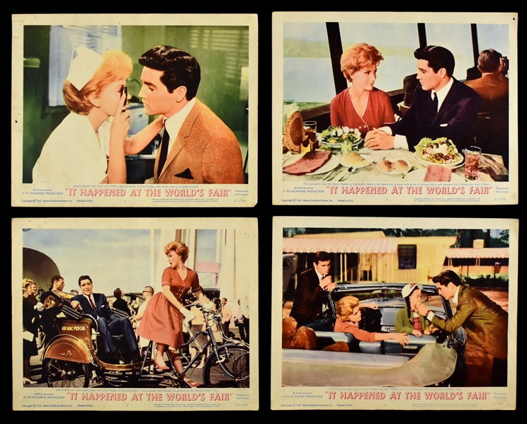 1963 <em>It Happened at The Worlds Fair</em> Complete Set of 8 Lobby Cards and Pressbook – Starring Elvis Presley