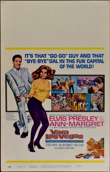 1964 <em>Viva Las Vegas</em> Window Card Movie Poster – Starring Elvis Presley and Ann-Margret