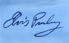 Elvis Presley Light Blue Stage Scarf with Blue Facsimile Signature – Acquired Directly from Charlie Hodge