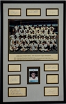 1959 Chicago White Sox Signed Displays Pair - Incl. Ted Kluszewski, Billy Pierce and Al Lopez - Plus Pennant (BAS)
