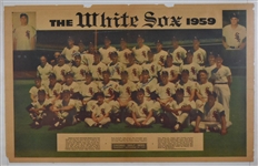 1959 Chicago White Sox Signed Displays Pair - Incl. Ted Kluszewski, Billy Pierce and Al Lopez - Plus Pennant (BAS)