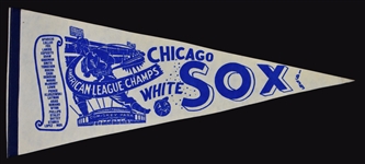 1959 Chicago White Sox Signed Displays Pair - Incl. Ted Kluszewski, Billy Pierce and Al Lopez - Plus Pennant (BAS)