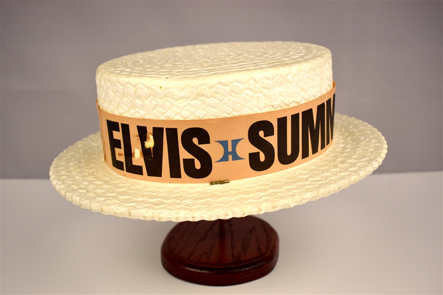 Early 1970s “Elvis Summer Festival / RCA / Hilton” Styrofoam “Straw” Hat from his Las Vegas Concerts