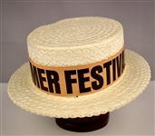 Early 1970s “Elvis Summer Festival / RCA / Hilton” Styrofoam “Straw” Hat from his Las Vegas Concerts