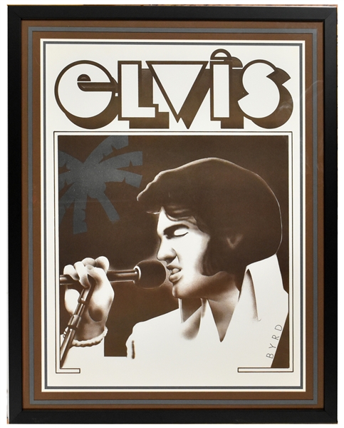 1972 RARE Elvis Presley NBC Poster for <em>Aloha from Hawaii via Satellite</em> by Artist David Edward Byrd