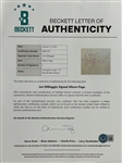 1950's Joe DiMaggio Signed Autograph Book Page – Gorgeous Vintage Signature (BAS)