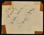 1957 SUN Records Stars Signed Collection with Jerry Lee Lewis, Billy Lee Riley and Jimmy Van Eaton Plus Others (6 Autographs) (BAS)
