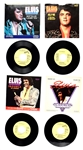 1970's Elvis Presley RCA Yellow Label “NOT FOR SALE” 45 RPM Collection of Four Incl. Trouble, Unchained Melody and others 