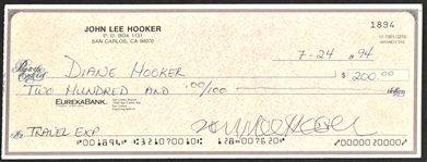 1994 John Lee Hooker Signed Personal Check (BAS)