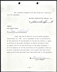 1972 Elvis Presley Signed Contract with RCA and NBC for 1973 <em>Elvis: Aloha from Hawaii</em> - Also Includes Sale to Elvis of His <em>'68 Comeback</em> NBC TV Special (BAS)