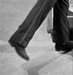 1956 Elvis Presley Owned and Worn Blue Suede Shoes -  Worn on the Infamous 1956 <em>Steve Allen Show</em> Appearance - Gifted to Memphis Mafia Member Alan Fortas