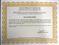 1956 Elvis Presley Owned and Worn Blue Suede Shoes -  Worn on the Infamous 1956 <em>Steve Allen Show</em> Appearance - Gifted to Memphis Mafia Member Alan Fortas