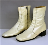 Elvis Presley Owned and Stage-Worn White Leather Brazilian-Made Boots