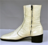 Elvis Presley Owned and Stage-Worn White Leather Brazilian-Made Boots