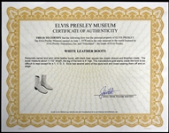 Elvis Presley Owned and Stage-Worn White Leather Brazilian-Made Boots