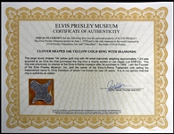 Elvis Presley Owned Stunning 14K Gold Ring with 49 Diamonds!