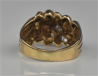 Elvis Presley Stage-Worn Ruby, Diamond and 14K Gold Ring Given to Fan in 1975 Backstage at The Summit in Houston