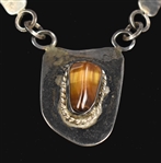 Elvis Presley Owned Silver Necklace with Large Tigers Eye Stone - Former Jimmy Velvet Collection