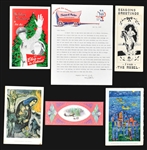 Elvis Presley Christmas Card Collection from Nick Adams and Elvis Music Publishers -Plus Colonel Tom Parker Signed 1958 Letter About Elvis Presleys 1958 Card (Plus a File Copy Example) (6 Pieces)