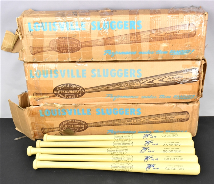 Group of 22 Vinatge “GO GO SOX” Chicago White Sox Little League Bats Signed by 2005 World Series Pitching Hero Bobby Jenks