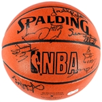 1991 San Antonio Spurs Team Signed Basketball with David Robinson, Sean Elliott and Terry Cummings (BAS)