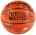 1991 San Antonio Spurs Team Signed Basketball with David Robinson, Sean Elliott and Terry Cummings (BAS)