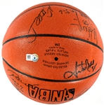 1991 San Antonio Spurs Team Signed Basketball with David Robinson, Sean Elliott and Terry Cummings (BAS)