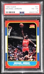 1986 Fleer Basketball Complete Set (132) with #57 Michael Jordan PSA VG-EX 4