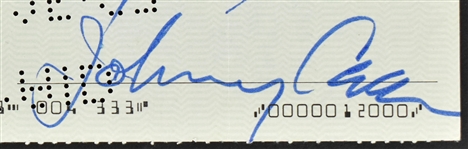 Johnny Cash Signed Check for CASH (BAS)